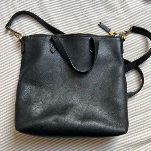 Madewell Black Leather Cross Body Bag